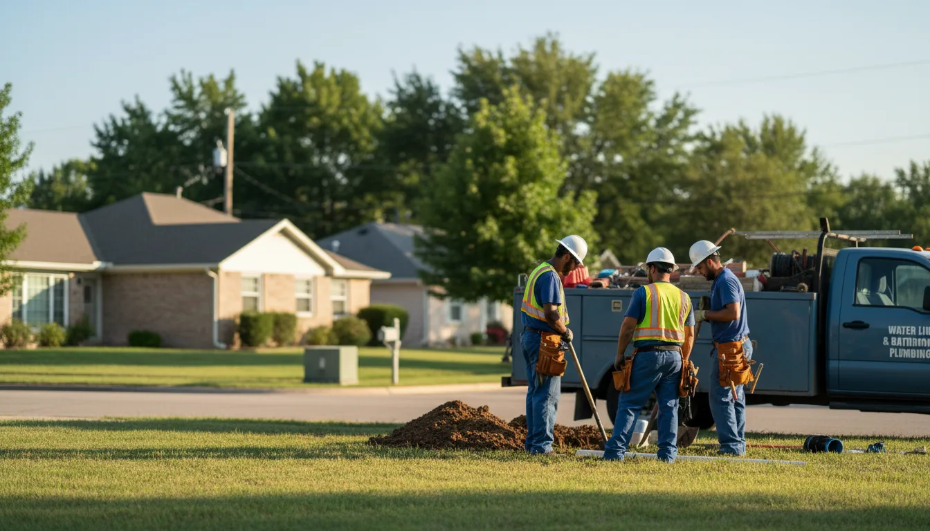 Residential water line and bathroom plumbing service in Texline, TX